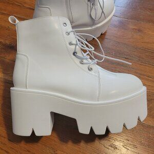 White Platform Festival Boots